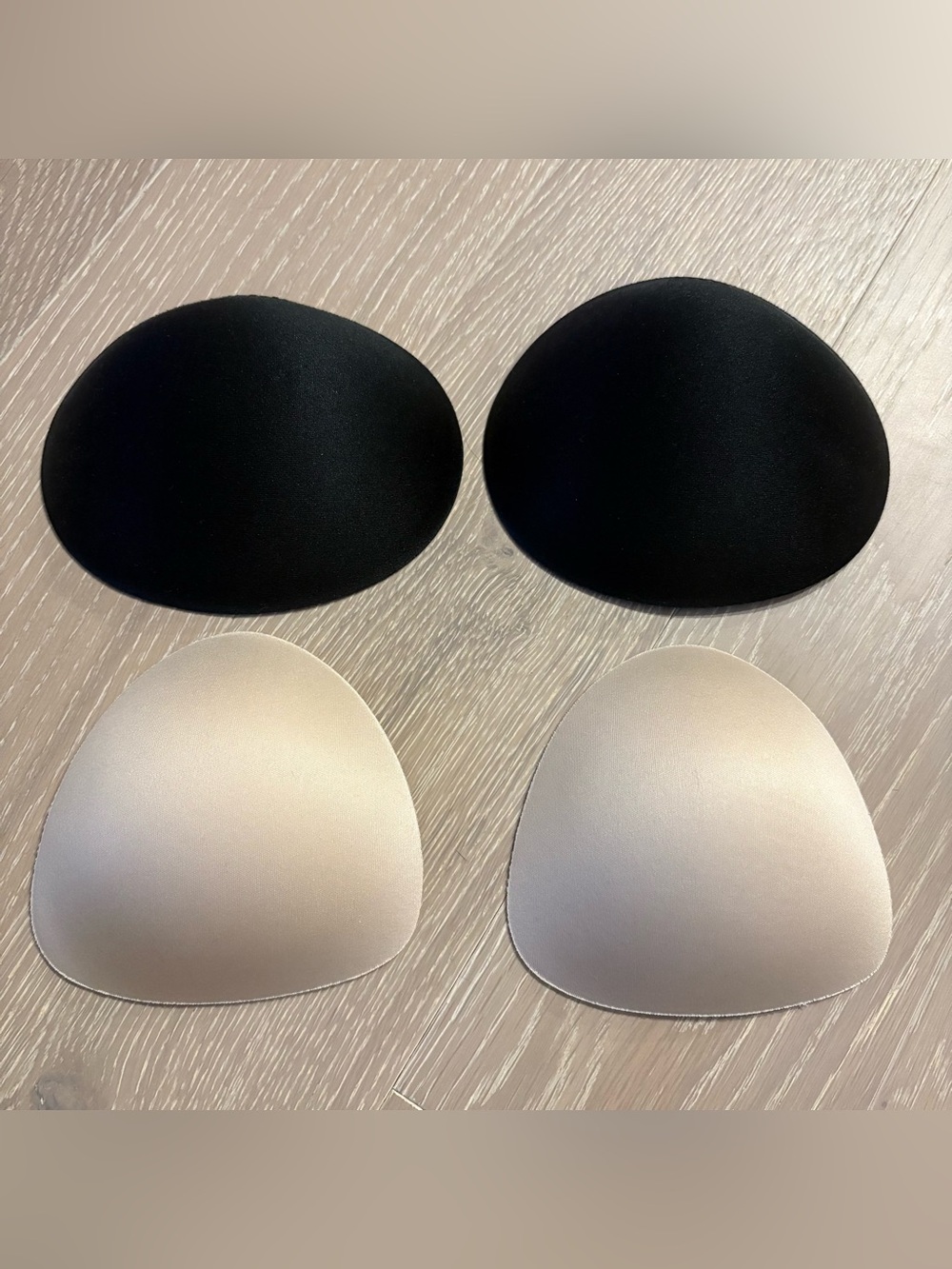 Black and Nude NON Adhesive Bra Cups - Removable Breast Pad Inserts